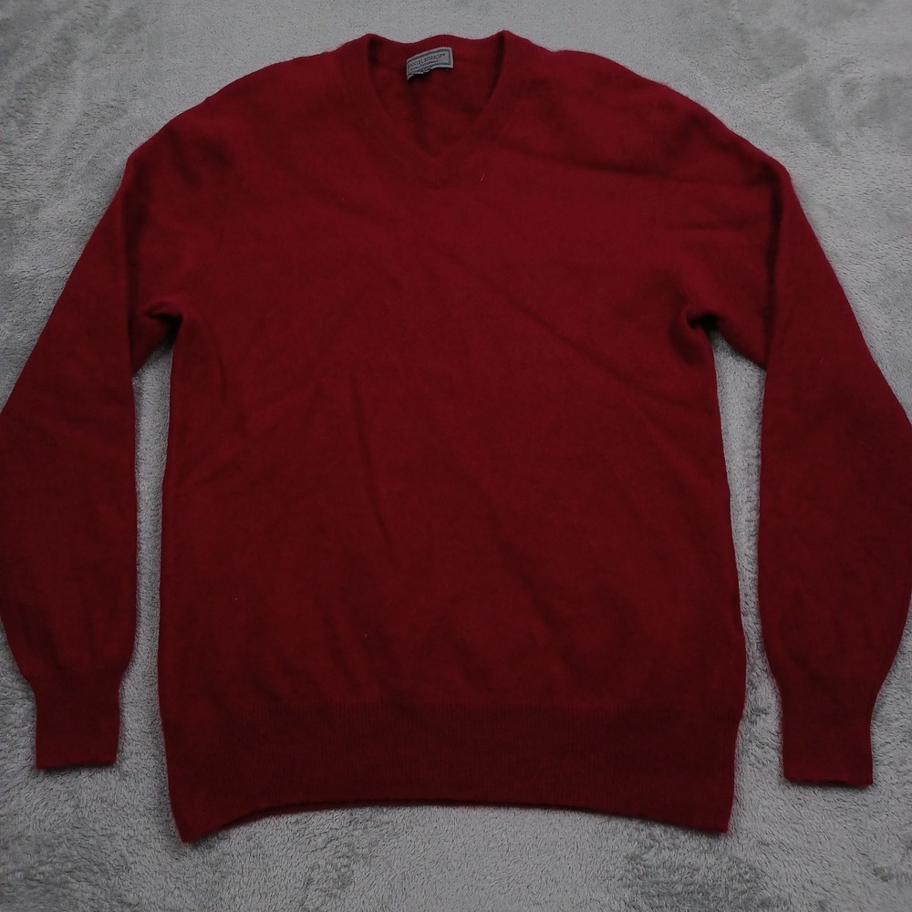 Daniel Bishop‎ Sweater Mens Medium Red Cashmere V Neck Pullover Preppy